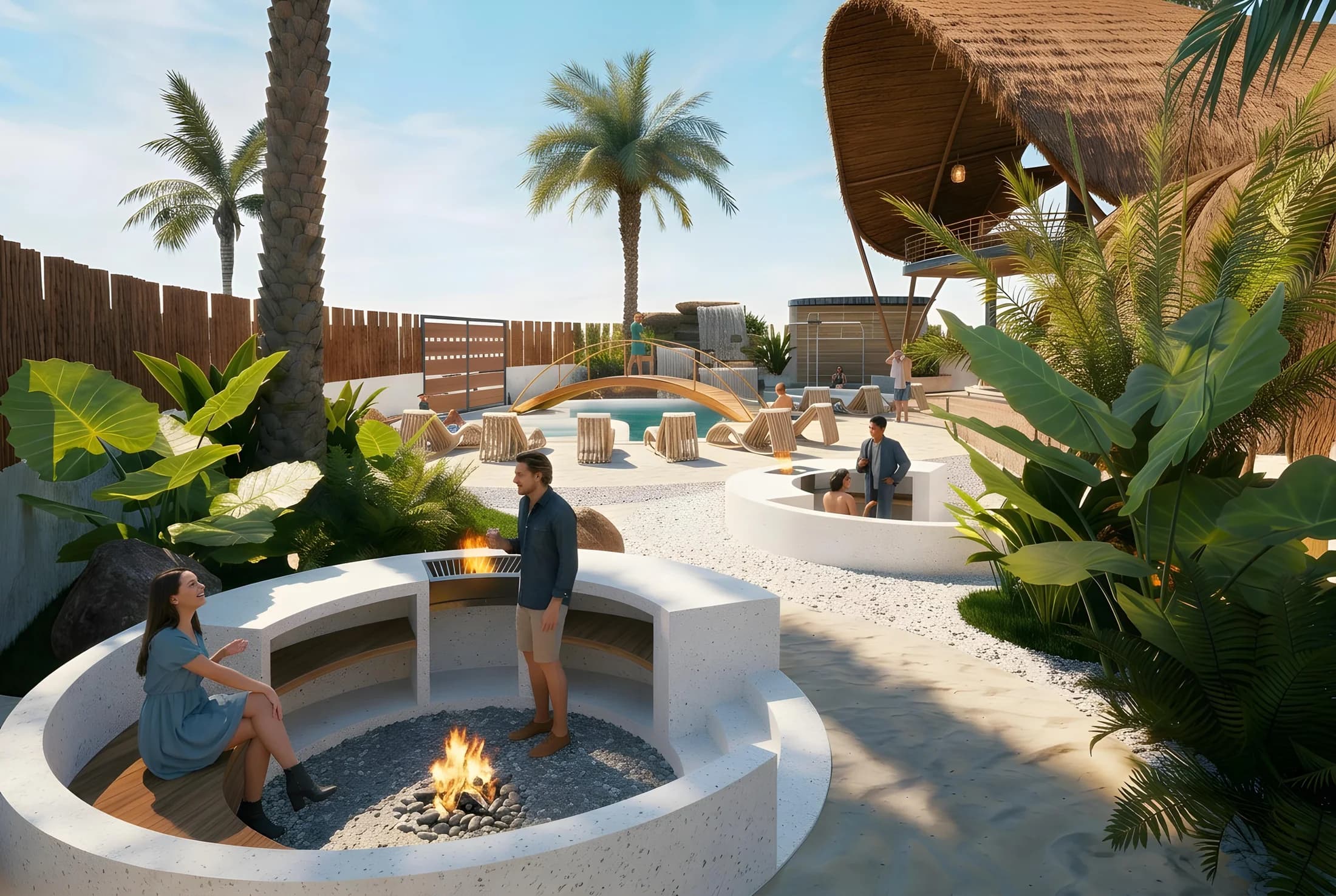 Zona de fogata y parrilla en Punta Paraíso