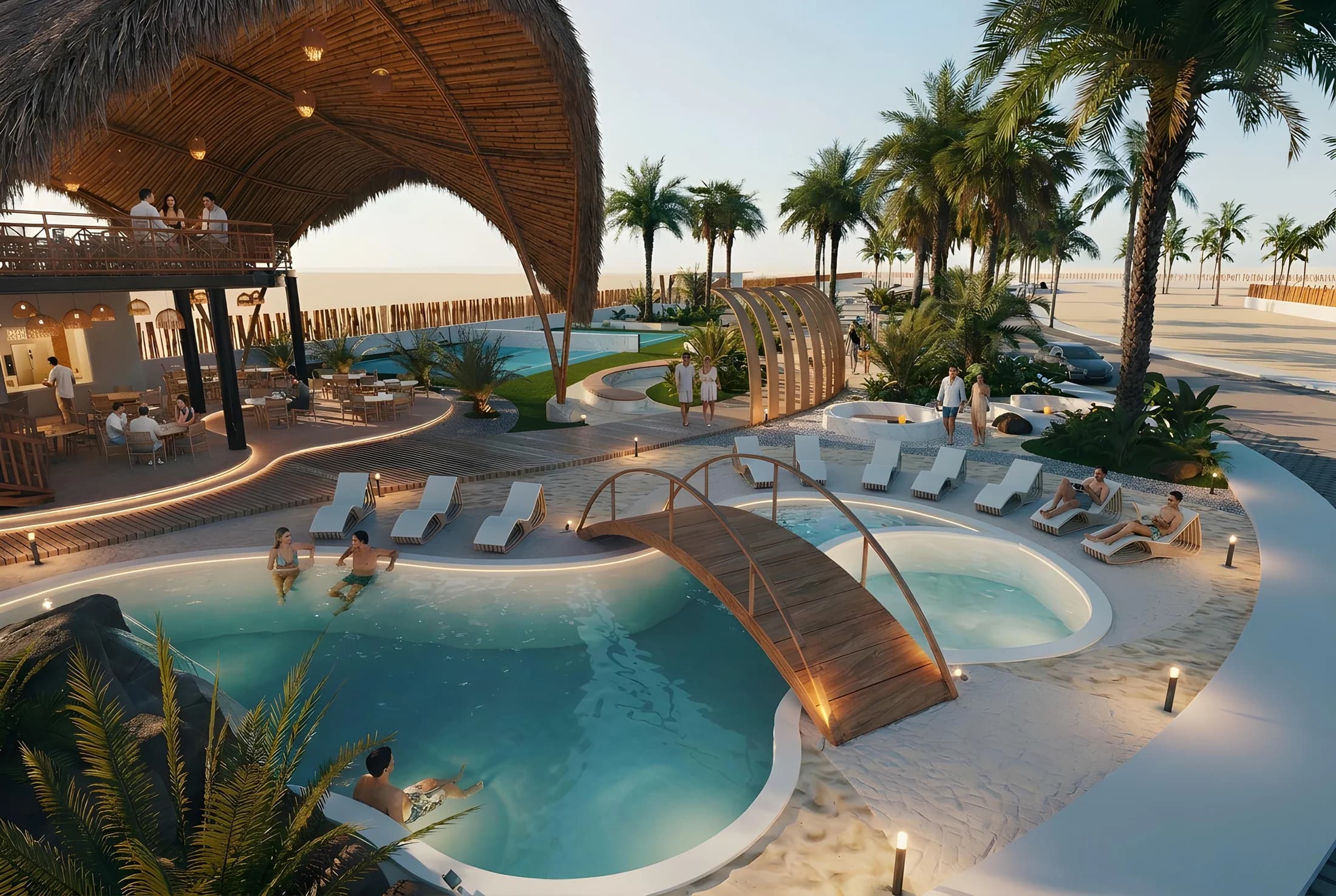 Piscina principal del Club House de Punta Paraíso